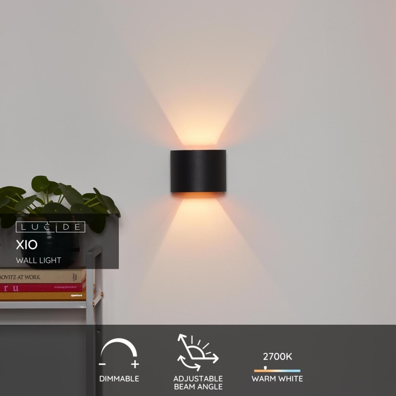 Lucide XIO - Nástenné svietidlo - LED Dim. - G9 - 1x3,5W 2700K - Čierny